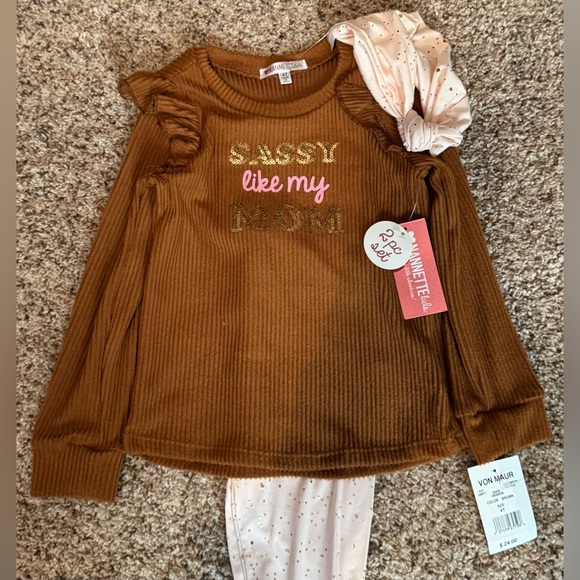 Nannette Other - NWT Nannette Kids (Von Maur) Girls 4T “Sassy Like Mom” 2-Piece Outfit + Headband